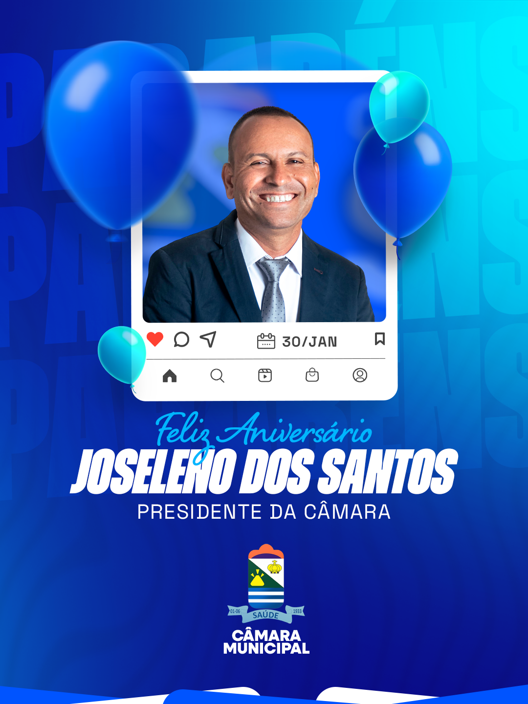 Parabéns, presidente Joseleno dos Santos!