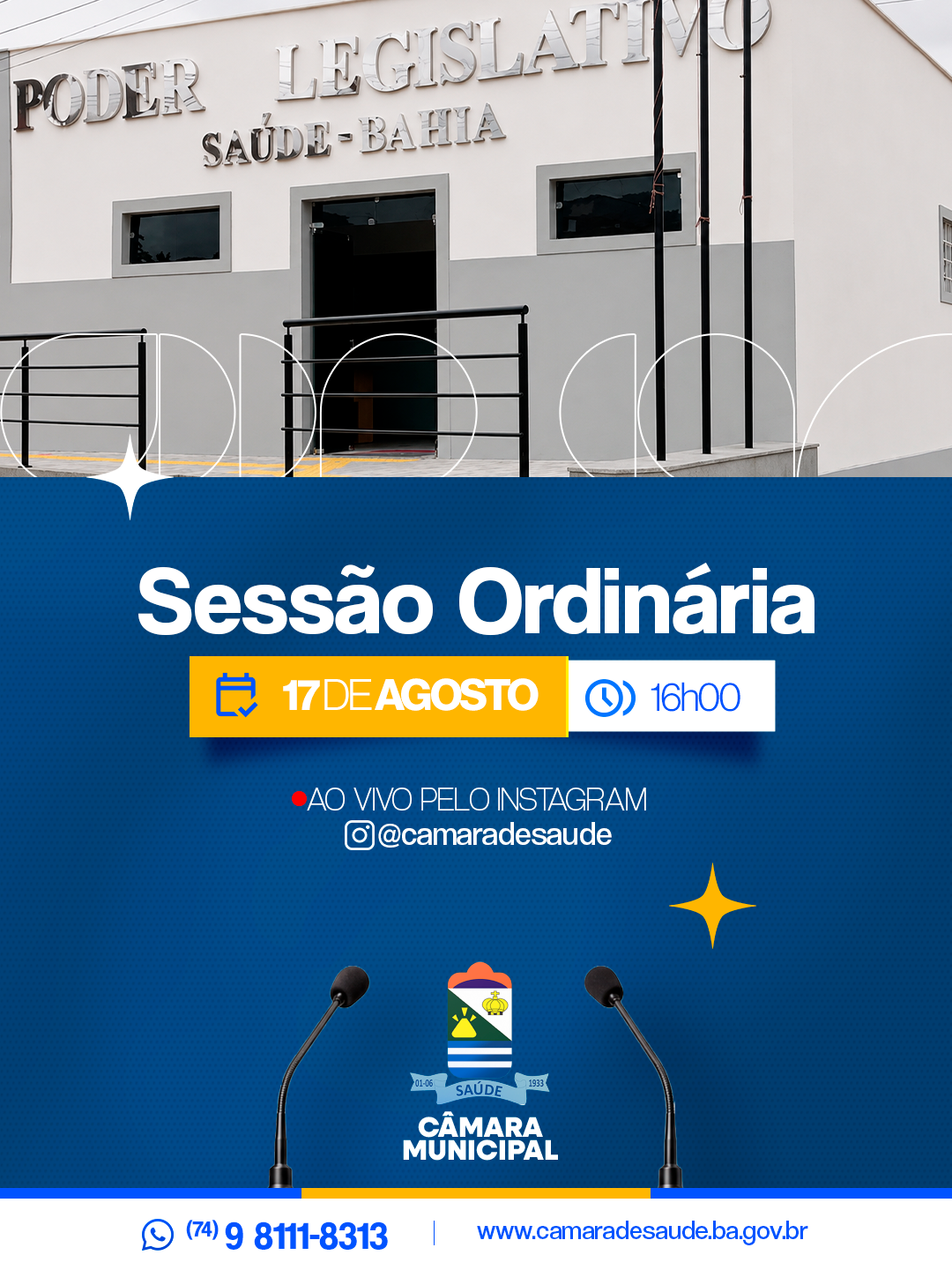 Sessão Ordinária da Câmara Municipal de Saúde.