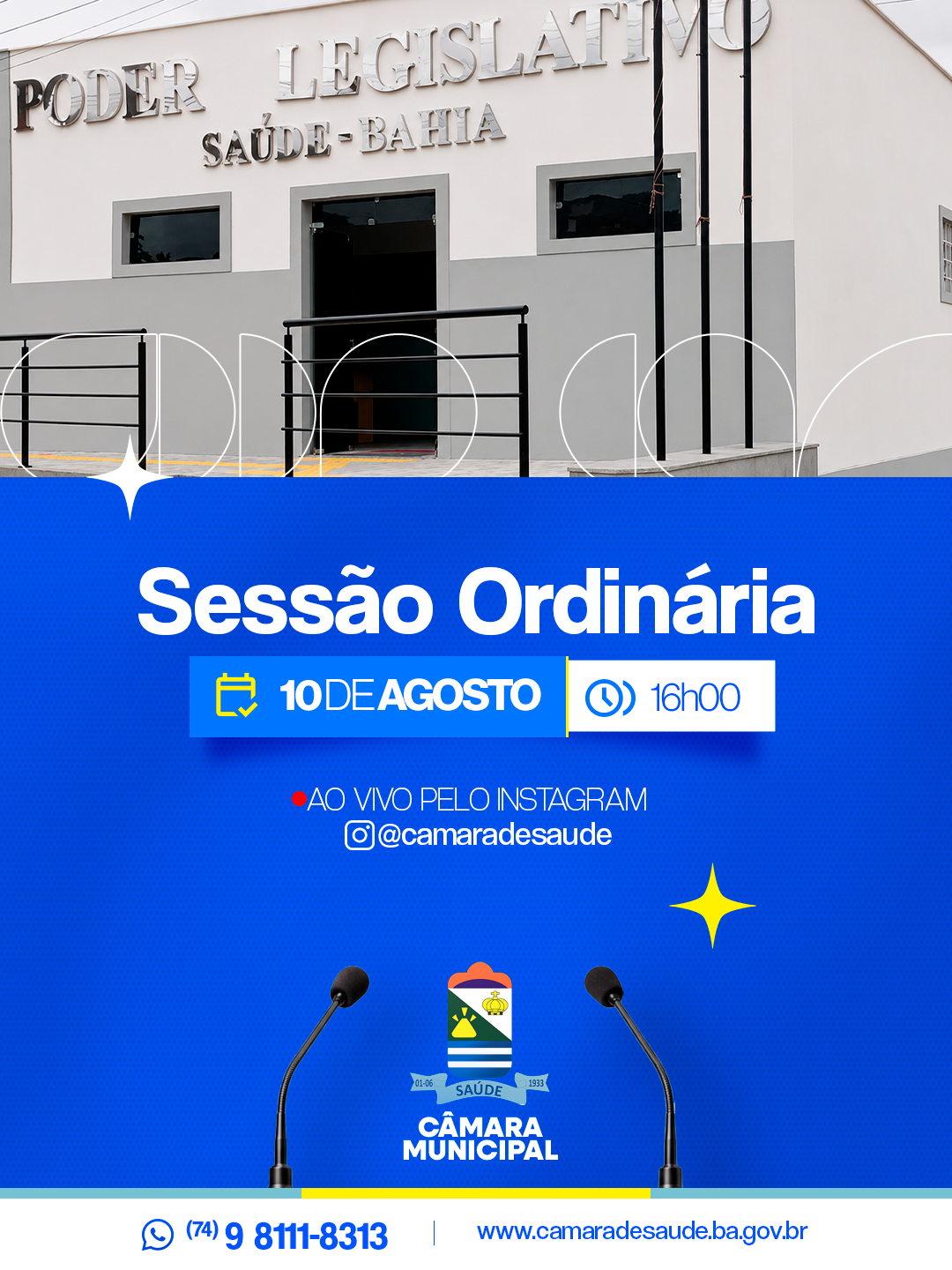 Sessão Ordinária da Câmara Municipal de Saúde.